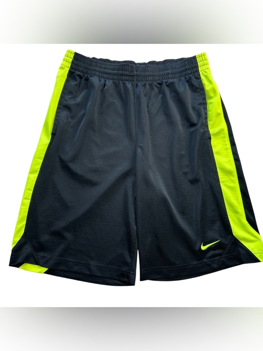 Nike Dri-FIT Basketball Shorts Black Neon Yellow Volt Men’s M Athletic Gym Train